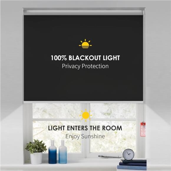 100% Blackout Roller Window Shades, Window Blinds with Thermal Insulated - Picture 5 of 7